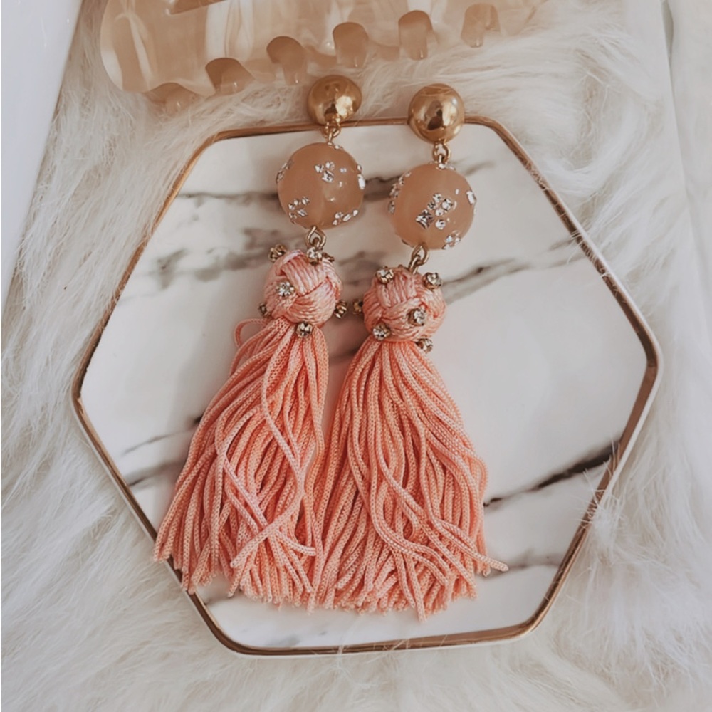 ✨SOLD✨ J Crew Pink Tassle Earrings - Picture 6 of 6